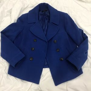 Royal blue short pea coat